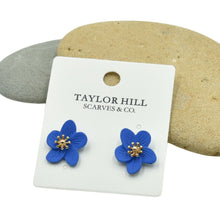 Load image into Gallery viewer, THSE1071: Blue: Flower Petals Earrings
