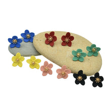 Load image into Gallery viewer, THSE1071: Blue: Flower Petals Earrings
