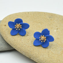 Load image into Gallery viewer, THSE1071: Blue: Flower Petals Earrings

