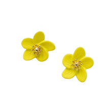 Load image into Gallery viewer, THSE1073: Yellow: Flower Petals Earrings
