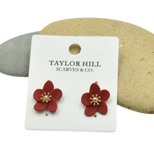 Load image into Gallery viewer, THSE1074: Ruby: Flower Petals Earrings
