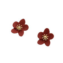 Load image into Gallery viewer, THSE1074: Ruby: Flower Petals Earrings
