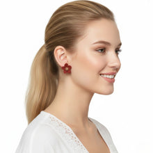 Load image into Gallery viewer, THSE1074: Ruby: Flower Petals Earrings
