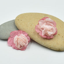 Load image into Gallery viewer, THSE1084: Rose Pink: Duo Colour Flower Earrings
