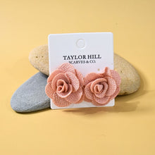 Load image into Gallery viewer, THSE1086: Dusty Rose: Rose Bloom Earrings
