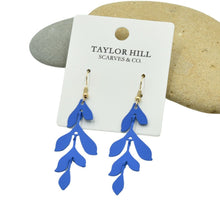Load image into Gallery viewer, THSE1090: Navy: Leaf Drop Earrings
