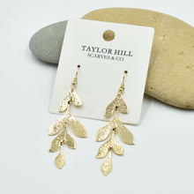 Load image into Gallery viewer, THSE1093: Gold: Leaf Drop Earrings
