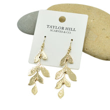 Load image into Gallery viewer, THSE1093: Gold: Leaf Drop Earrings

