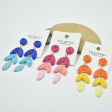 Load image into Gallery viewer, THSE1095: Sunrise: Woven Raffia Earrings
