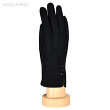 Load image into Gallery viewer, THSG1043: Black: Three Buttons Gloves
