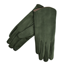 Load image into Gallery viewer, THSG1089: Olive: Curved Trim Gloves
