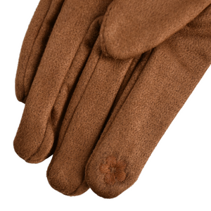 THSG1090: Tan: Curved Trim Gloves