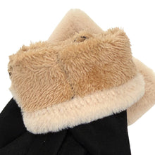 Load image into Gallery viewer, THSG1093: Black: Faux Fur Double Layer Gloves

