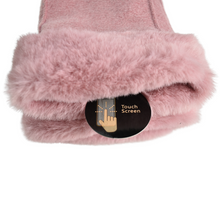 Load image into Gallery viewer, THSG1096: Pink: Faux Fur Double Layer Gloves
