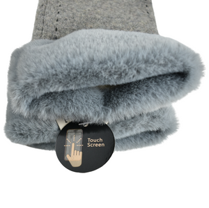 THSG1098: Grey: Stitching Double Layer Gloves