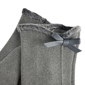 THSG1100: Grey: Faux Fur Trim Bow Gloves