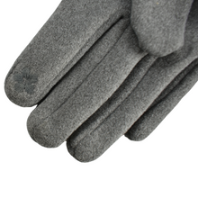Load image into Gallery viewer, THSG1100: Grey: Faux Fur Trim Bow Gloves
