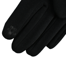 Load image into Gallery viewer, THSG1101: Black: Faux Fur Trim Bow Gloves
