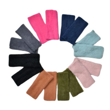 Load image into Gallery viewer, THSG1111: Aqua: Fluffy Fingerless Gloves
