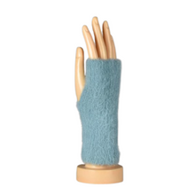 Load image into Gallery viewer, THSG1111: Aqua: Fluffy Fingerless Gloves

