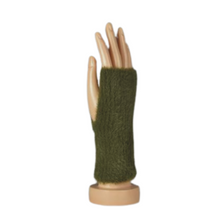 Load image into Gallery viewer, THSG1112: Olive: Fluffy Fingerless Gloves
