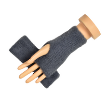 Load image into Gallery viewer, THSG1113: Grey: Fluffy Fingerless Gloves
