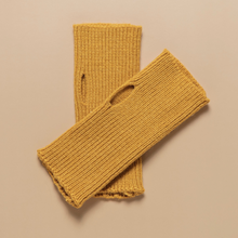 Load image into Gallery viewer, THSG1119: Mustard: Ribbed Fingerless Gloves

