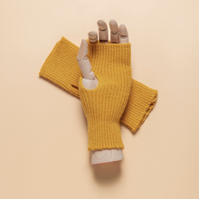 Load image into Gallery viewer, THSG1119: Mustard: Ribbed Fingerless Gloves
