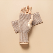 Load image into Gallery viewer, THSG1122: Oat: Ribbed Fingerless Gloves
