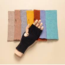 Load image into Gallery viewer, THSG1122: Oat: Ribbed Fingerless Gloves
