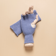 Load image into Gallery viewer, THSG1123: Dusty Blue: Ribbed Fingerless Gloves
