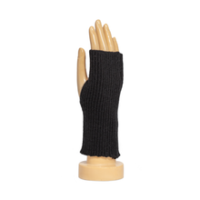 Load image into Gallery viewer, THSG1125: Black: Ribbed Fingerless Gloves
