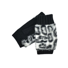 Load image into Gallery viewer, THSG1135: Grey: Faux Fur Cuff Fingerless Gloves
