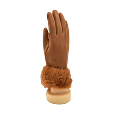 Load image into Gallery viewer, THSG1142: Cinnamon: Faux Fur Cuff Gloves

