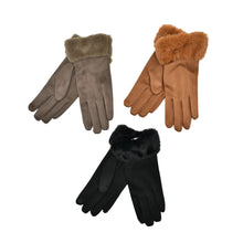 Load image into Gallery viewer, THSG1143: Brown: Faux Fur Cuff Gloves
