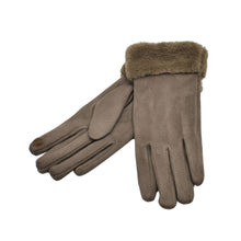 Load image into Gallery viewer, THSG1143: Brown: Faux Fur Cuff Gloves
