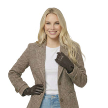 Load image into Gallery viewer, THSG1160: Chocolate: Faux Leather Gloves
