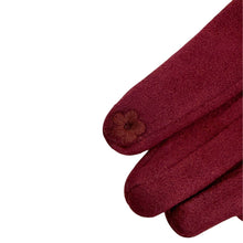 Load image into Gallery viewer, THSG1161: Burgundy: Faux Fur Double Layer Gloves
