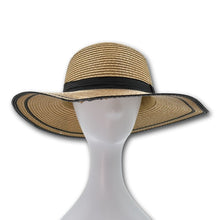 Load image into Gallery viewer, THSH1006: Brown: Border Brim Sun Hat - J'adore Gifts 
