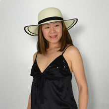 Load image into Gallery viewer, THSH1007: Milk White: Border Brim Sun Hat
