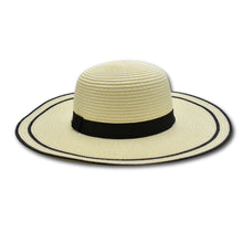 Load image into Gallery viewer, THSH1007: Milk White: Border Brim Sun Hat - J'adore Gifts 
