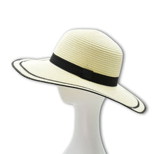 Load image into Gallery viewer, THSH1007: Milk White: Border Brim Sun Hat - J'adore Gifts 
