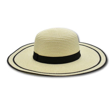 Load image into Gallery viewer, THSH1007: Milk White: Border Brim Sun Hat
