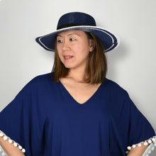 Load image into Gallery viewer, THSH1008: Navy: Border Brim Sun Hat - J'adore Gifts 
