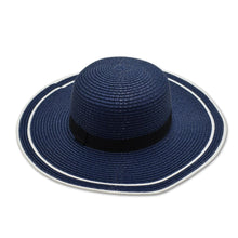 Load image into Gallery viewer, THSH1008: Navy: Border Brim Sun Hat - J'adore Gifts 
