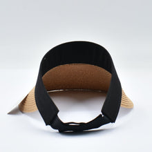 Load image into Gallery viewer, THSH1017: Camel: Adjustable Wide Brim Contrast Sun Visor Hat
