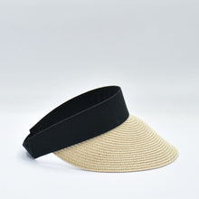 Load image into Gallery viewer, THSH1018: Sand: Adjustable Wide Brim Contrast Sun Visor Hat
