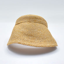 Load image into Gallery viewer, THSH1019: Camel: Wide Brim Sun Visor Hat with Elastic Band
