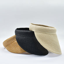 Load image into Gallery viewer, THSH1020: Black: Wide Brim Sun Visor Hat with Elastic Band
