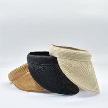 Load image into Gallery viewer, THSH1021: Sand: Wide Brim Sun Visor Hat with Elastic Band
